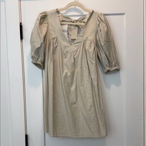 Tularosa Beige Puff Sleeve Dress